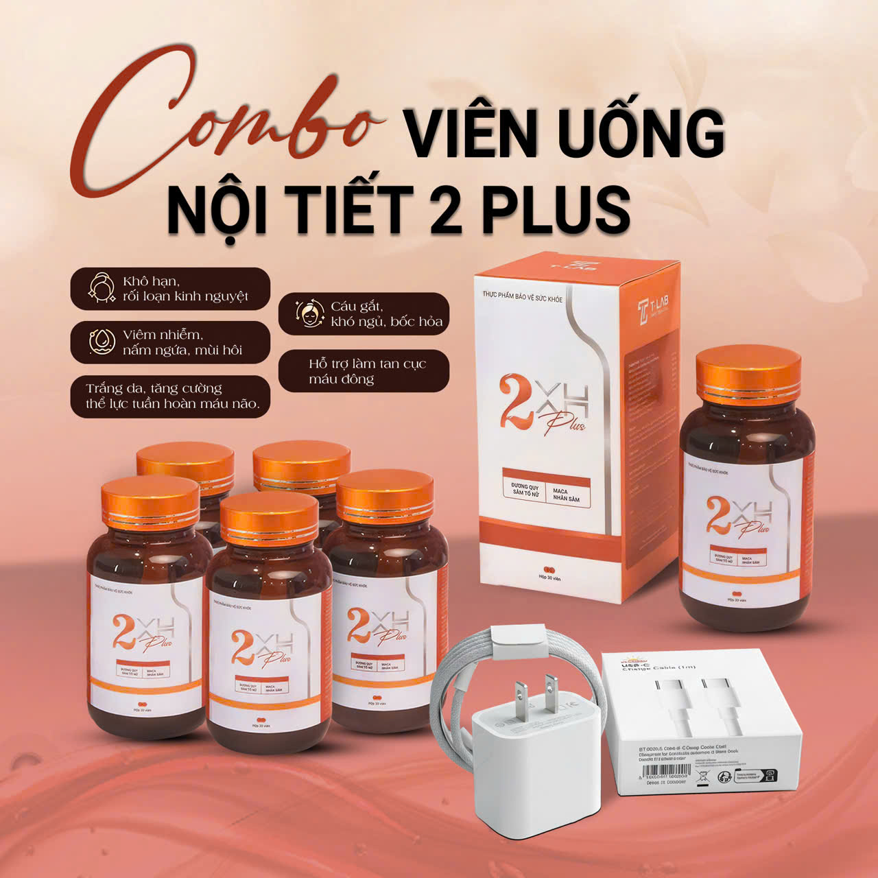 COMBO ; 15 HỘP NỘI TIẾT TỐ + 1 DÂY SẠC NHANH